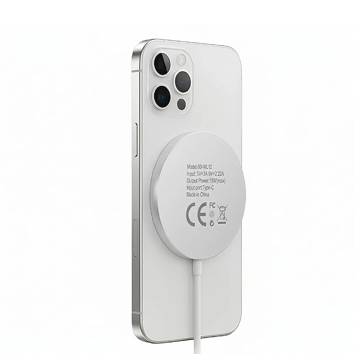 Mayaxess Chargeur pour iPhone 16 Pro Max Magsafe Magnétique 15W Blanc