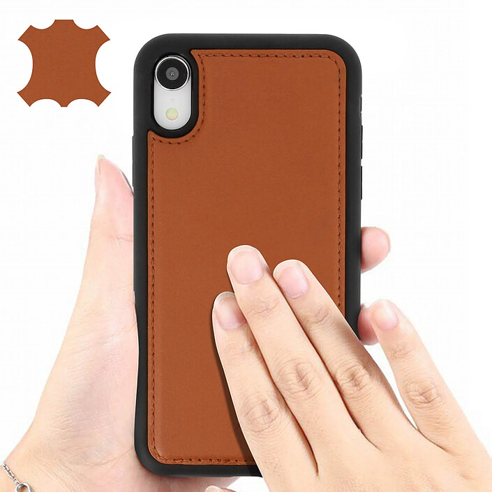 Acheter akashi Coque iPhone XR Protection Rigide Cuir Véritable Akashi - Camel