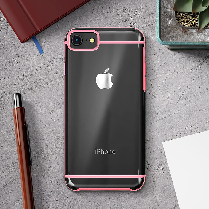 Avis akashi Coque iPhone SE 2020 / 8 / 7 Rigide Antidérapant Contour Coloré Akashi Rose