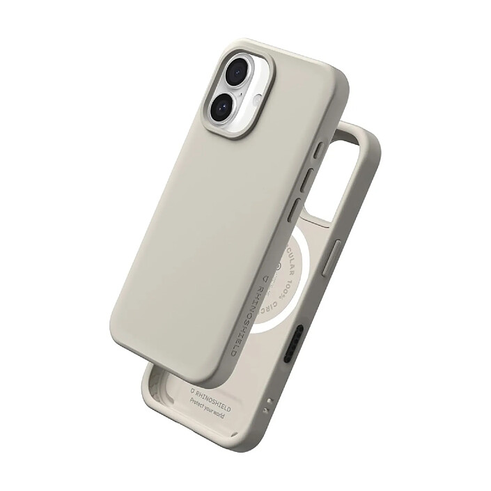 Rhinoshield Coque MagSafe pour iPhone 16 Plus Souple Antichoc Série SolidX Beige