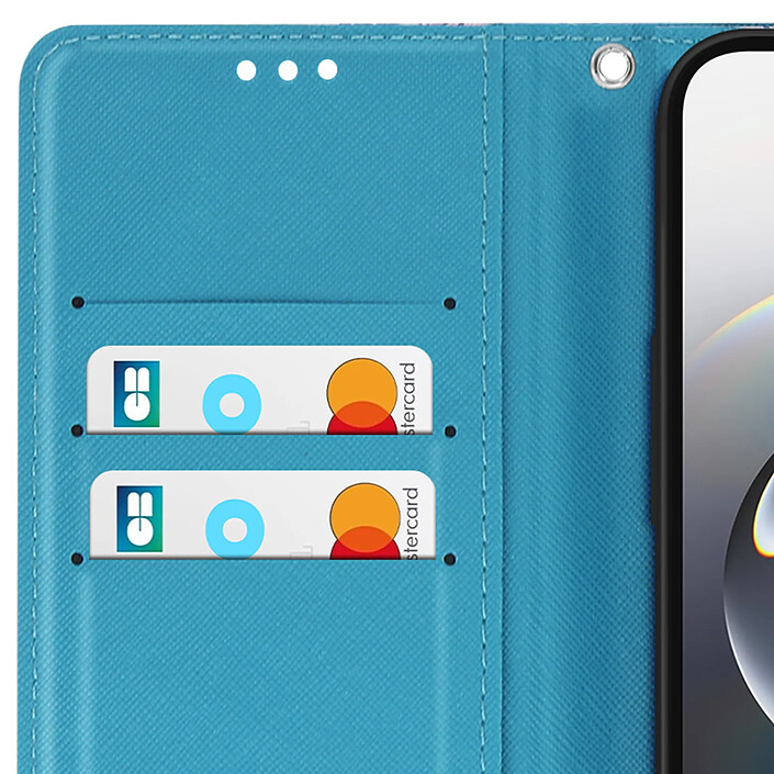 Avis Avizar Étui Portefeuille pour iPhone 17e Motif Papillons avec Support et Dragonne Blanc