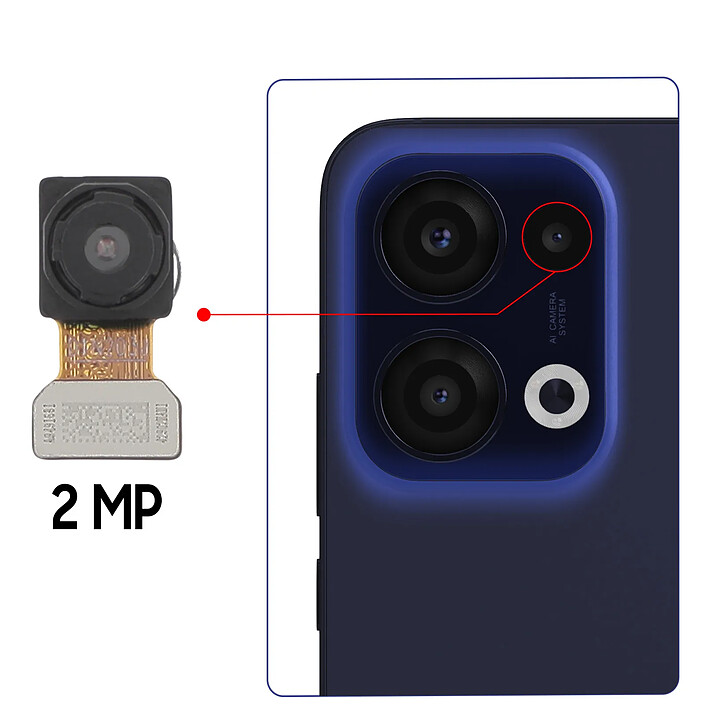 Avis Clappio Caméra Macro Arrière Compatible Oppo Reno 13 5G 2MP Haute Precision