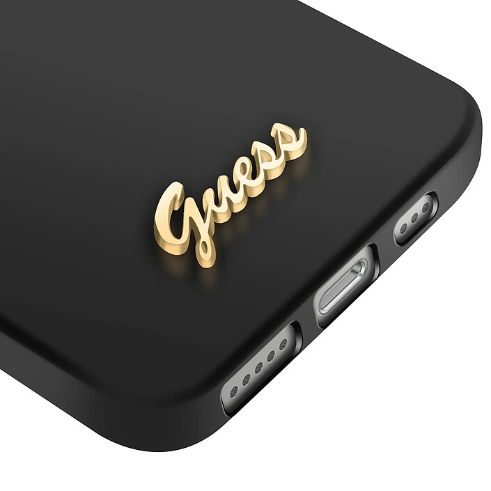 Acheter Guess Coque MagSafe pour iPhone 17e en Silicone Soft Touch avec Logo Métal Élégant Noir