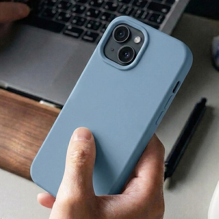 Rhinoshield Coque pour iPhone 15 Plus MagSafe Souple Antichoc Série SolidX Bleu pas cher