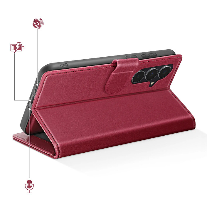 Avis Mayaxess Étui 2 en 1 pour Galaxy S25 FE avec Coque Détachable et Support Vidéo Rouge