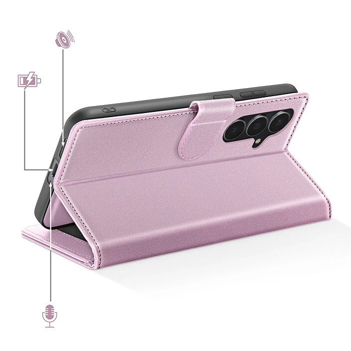 Avis Mayaxess Étui 2 en 1 pour Galaxy S25 FE avec Coque Détachable et Support Vidéo Rose champagne