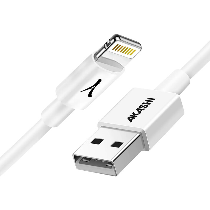 Akashi Câble USB vers iPhone Lightning Charge et Synchronisation 3m Blanc pas cher