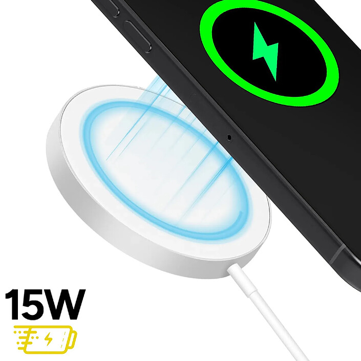 Avis Mayaxess Chargeur pour iPhone 16e Magsafe Magnétique 15W Blanc