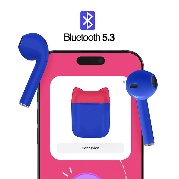 Acheter Akashi Écouteurs sans fil Bluetooth pour Enfant Volume sécurisé Microphone Bleu