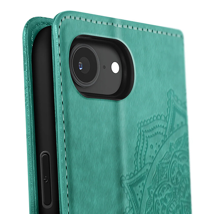 Acheter Avizar Étui Portefeuille pour iPhone 17e Série Mandala avec Support Vidéo et Dragonne Vert