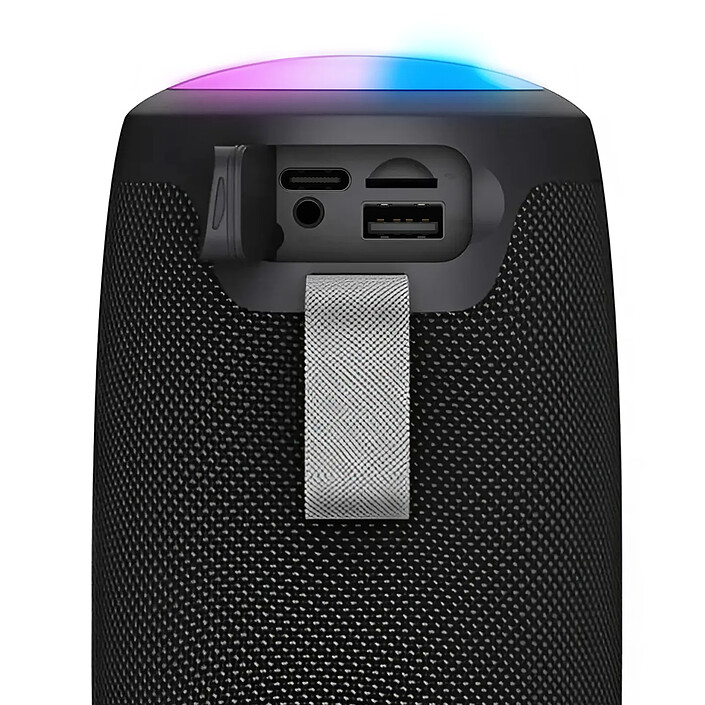 Akashi Enceinte Bluetooth 10W Portable Autonomie 10h et LED Multicolore Noir pas cher