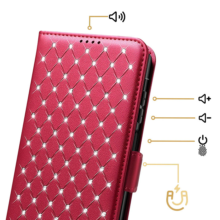 Acheter Avizar Étui pour Galaxy A16 / A26 / A17 Anti-RFID avec Bandoulière et Dragonne Rouge