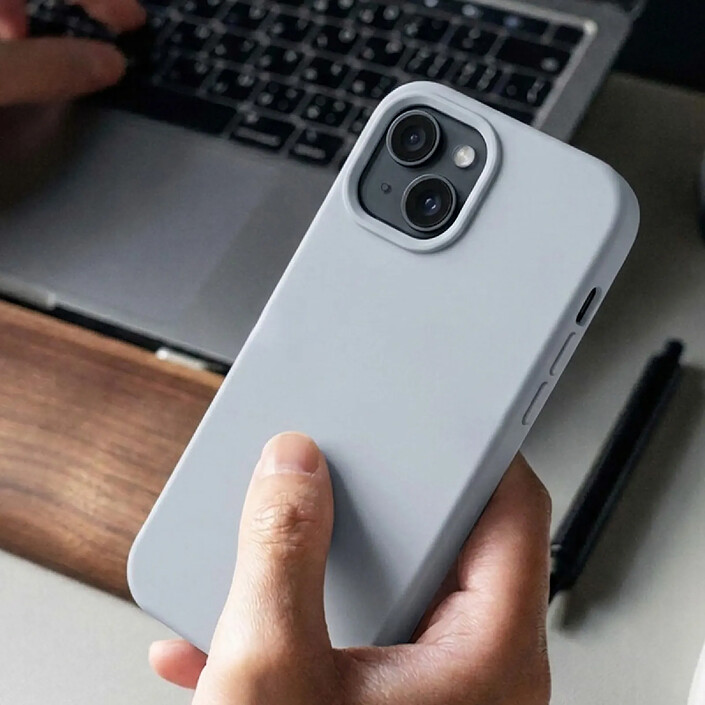 Rhinoshield Coque pour iPhone 15 Plus MagSafe Souple Antichoc Série SolidX Gris pas cher