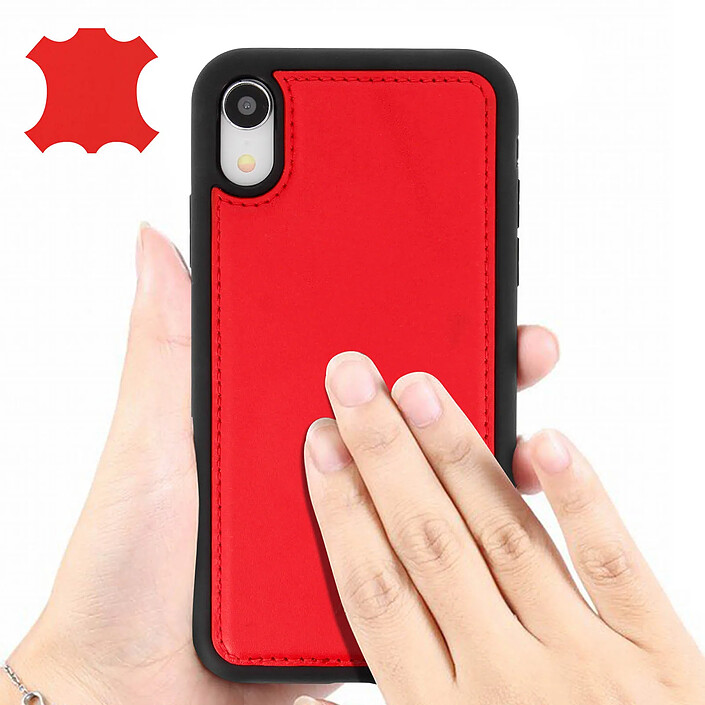 Acheter akashi Coque Apple iPhone XR Protection Rigide Cuir Véritable Akashi - Rouge