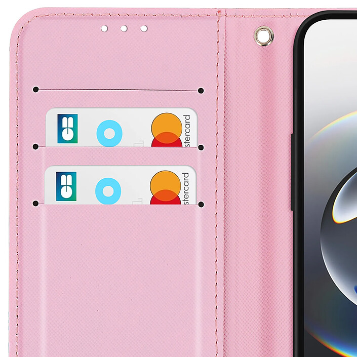 Avis Avizar Étui Portefeuille pour iPhone 17e Motif Fleurs avec Support et Dragonne Blanc