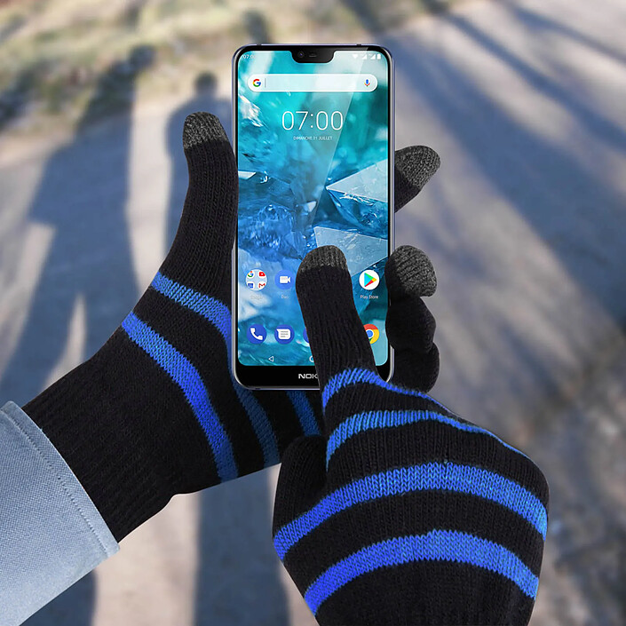 Avis akashi Gants pour Écran Tactile Unisexe Fluidité tactile conservée Akashi Noir et bleu