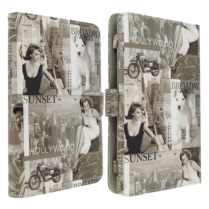 Avis akashi Housse Etui Folio Akashi Design Hollywood Tablettes 7'' à 8''