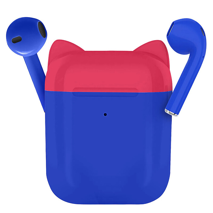 Akashi Écouteurs sans fil Bluetooth pour Enfant Volume sécurisé Microphone Bleu
