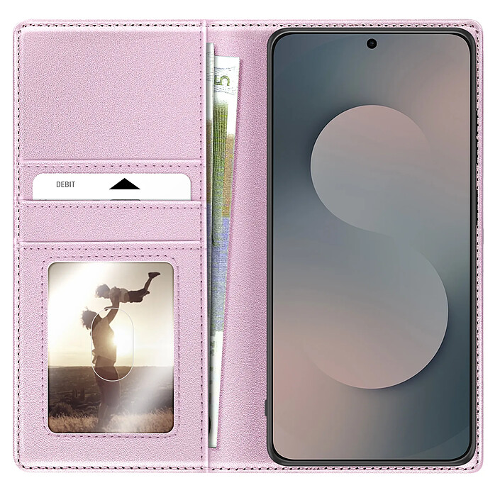 Mayaxess Étui 2 en 1 pour Galaxy S25 FE avec Coque Détachable et Support Vidéo Rose champagne pas cher