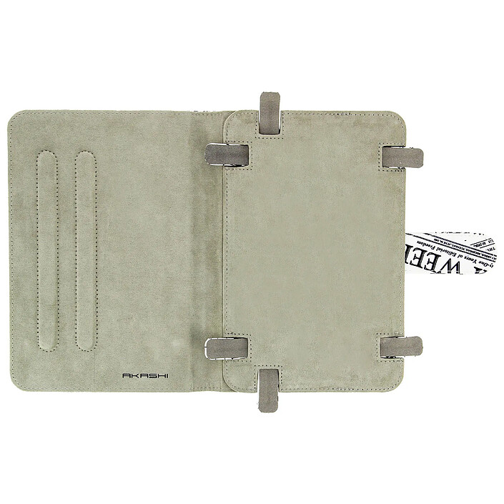 akashi Housse Folio Akashi Universelle Tablettes 7'' à 8" - Modèle Newspapers Blanc pas cher