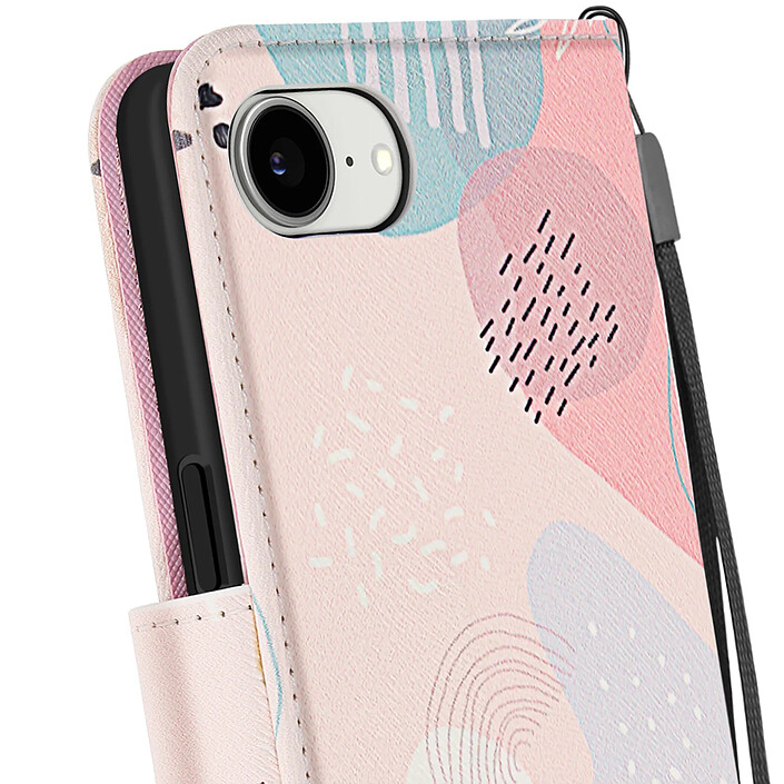 Acheter Avizar Étui Portefeuille pour iPhone 17e Motif Puzzle avec Support et Dragonne
