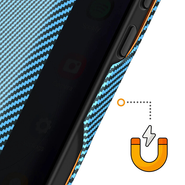 Avizar Étui pour Galaxy A37 Effet Carbone avec Porte-carte Anti RFID pas cher