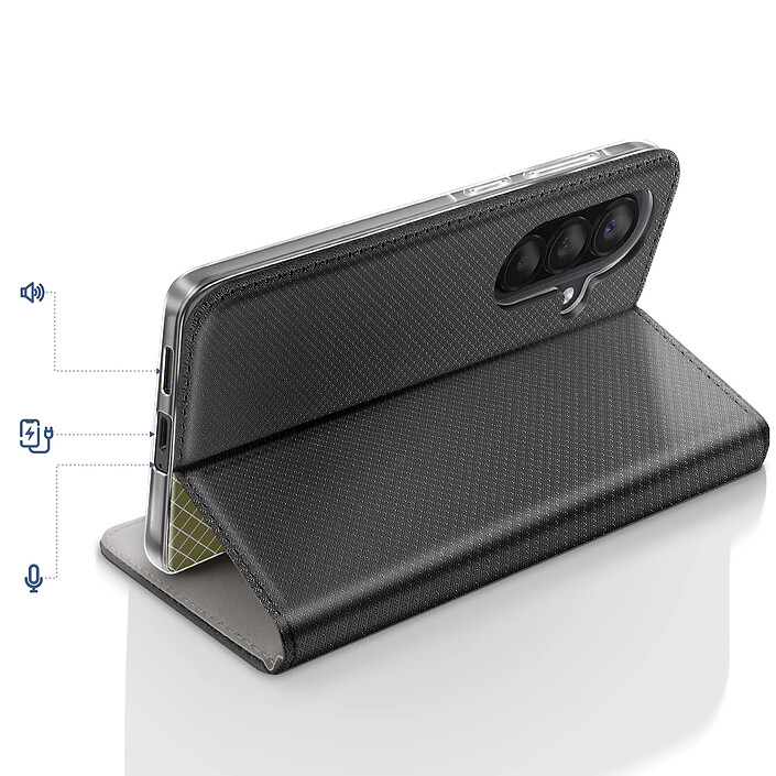 Avis Avizar Étui pour Galaxy A57 Texturé Strié avec Fonction Support et Porte-cartes Noir