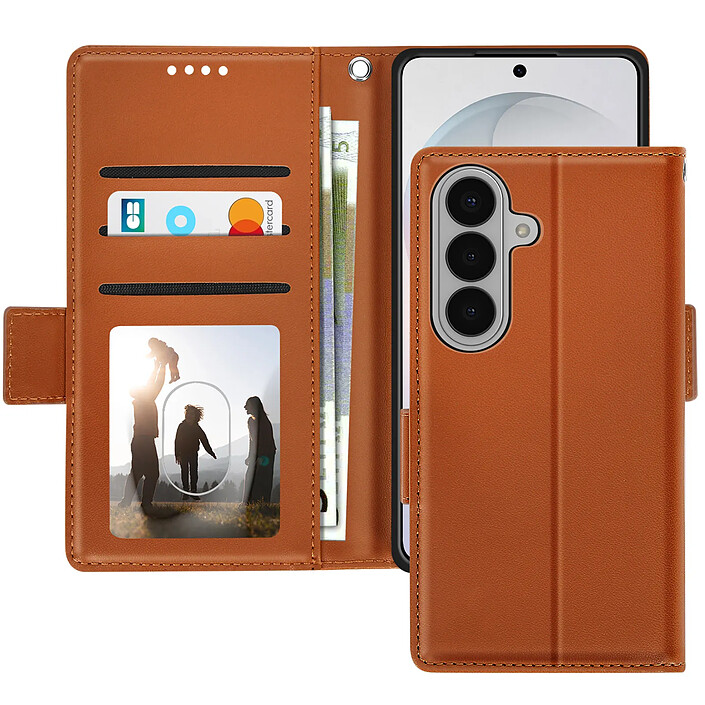 Avizar Étui Portefeuille pour Galaxy S26 Effet Cuir Cousu avec Dragonne