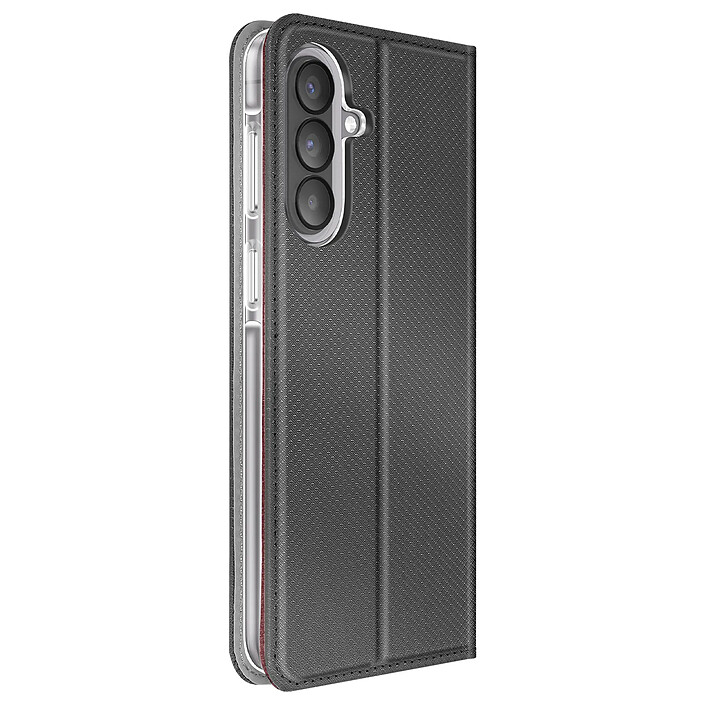 Avizar Étui pour Galaxy A57 Texturé Strié avec Fonction Support et Porte-cartes Noir