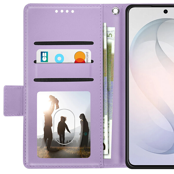 Avizar Étui Portefeuille pour Galaxy S26 Effet Cuir Cousu avec Dragonne pas cher