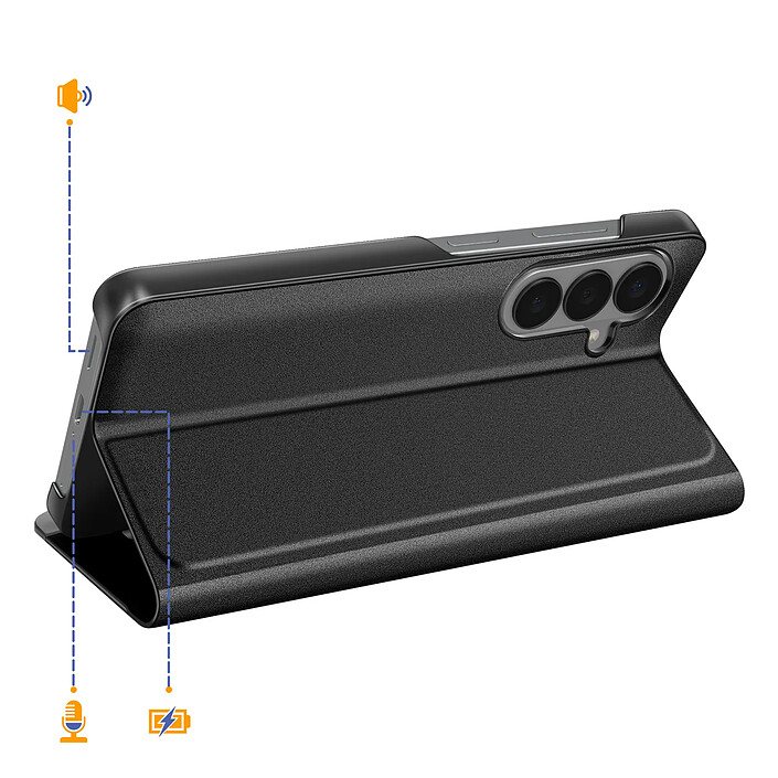 Acheter Avizar Étui Clapet pour Galaxy S26 Conception Bi-matière Ultra Fin avec Support Vidéo Noir