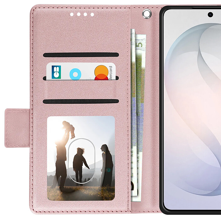 Avizar Étui Portefeuille pour Galaxy S26 Effet Cuir Cousu avec Dragonne pas cher