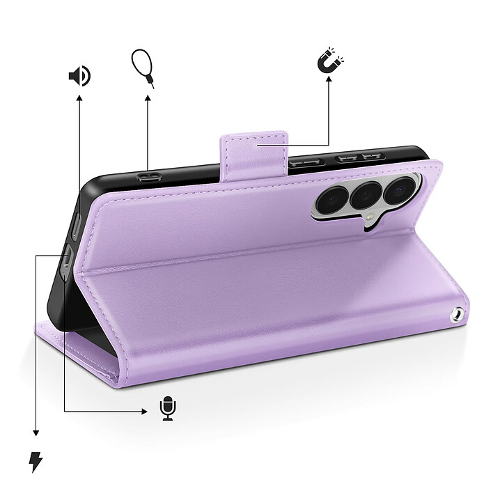 Acheter Avizar Étui Portefeuille pour Galaxy S26 Effet Cuir Cousu avec Dragonne