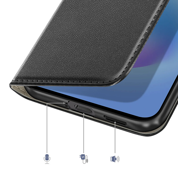 Avizar Étui Folio pour Galaxy A57 avec Porte-cartes et Fonction Support Vidéo Noir pas cher
