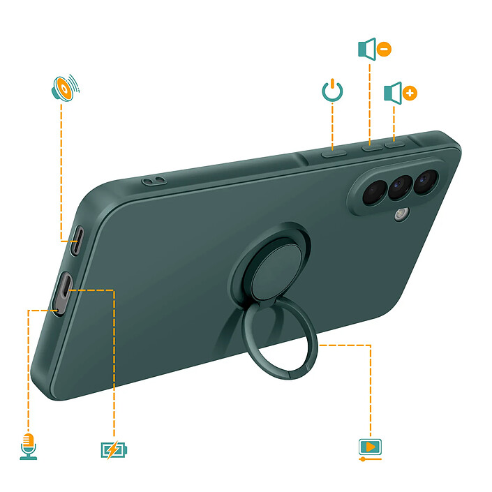 Acheter Avizar Coque pour Galaxy A57 Soft-Touch avec Bague de Support Magnétique