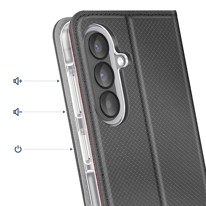 Acheter Avizar Étui pour Galaxy A57 Texturé Strié avec Fonction Support et Porte-cartes Noir