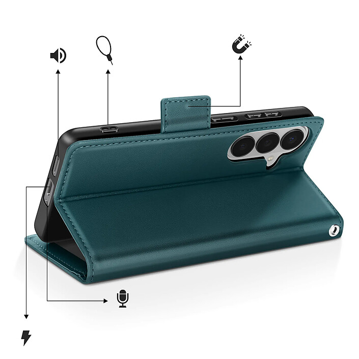 Acheter Avizar Étui Portefeuille pour Galaxy S26 Effet Cuir Cousu avec Dragonne