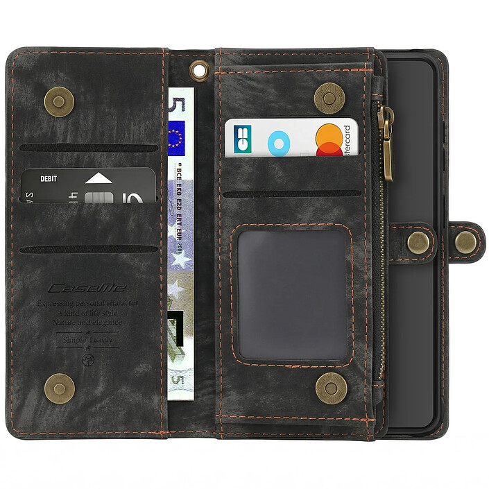 CaseMe Protection 2-en-1 pour Galaxy S26 avec Coque Détachable et Porte-Monnaie Noir pas cher