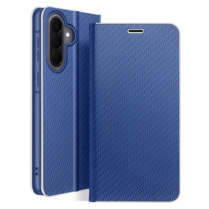Avizar Étui Folio pour Galaxy A57 Effet Carbone Cadre Métallisé avec Porte-cartes