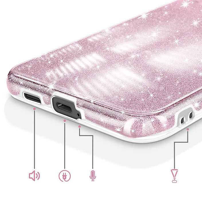 Acheter Avizar Coque pour Galaxy A57 Édition Glitter avec Bord Caméra Surélevé