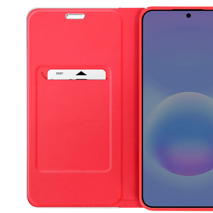 Avizar Étui Folio pour Galaxy A57 Effet Carbone Cadre Métallisé avec Porte-cartes pas cher