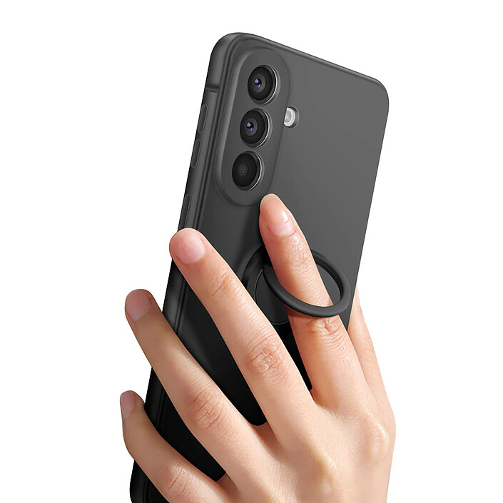 Avis Avizar Coque pour Galaxy A57 Soft-Touch avec Bague de Support Magnétique Noir