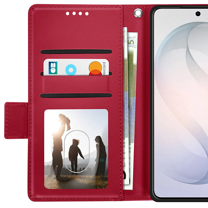 Avizar Étui Portefeuille pour Galaxy S26 Effet Cuir Cousu avec Dragonne pas cher
