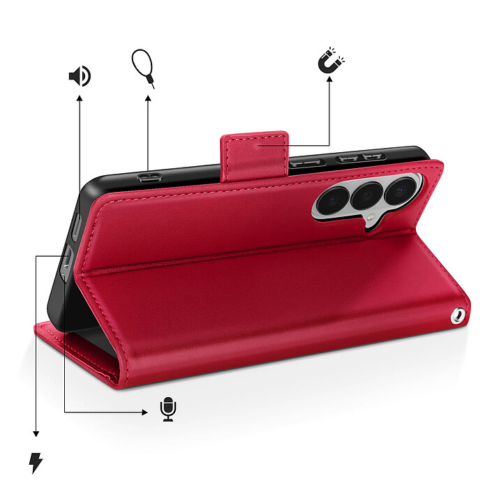 Acheter Avizar Étui Portefeuille pour Galaxy S26 Effet Cuir Cousu avec Dragonne