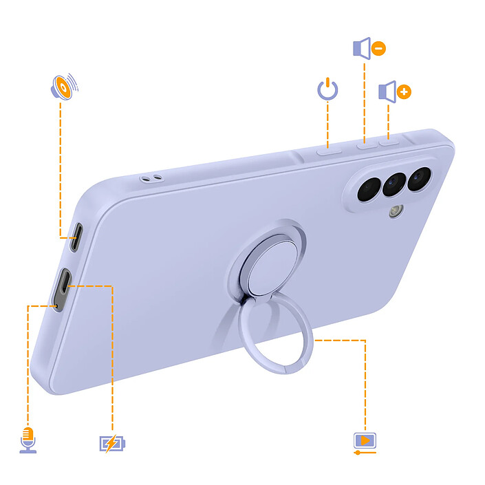 Acheter Avizar Coque pour Galaxy A57 Soft-Touch avec Bague de Support Magnétique