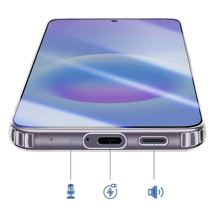 Avizar Coque MagSafe pour Galaxy A57 Bi-matière Antichoc avec Bords Surélevés Gris pas cher