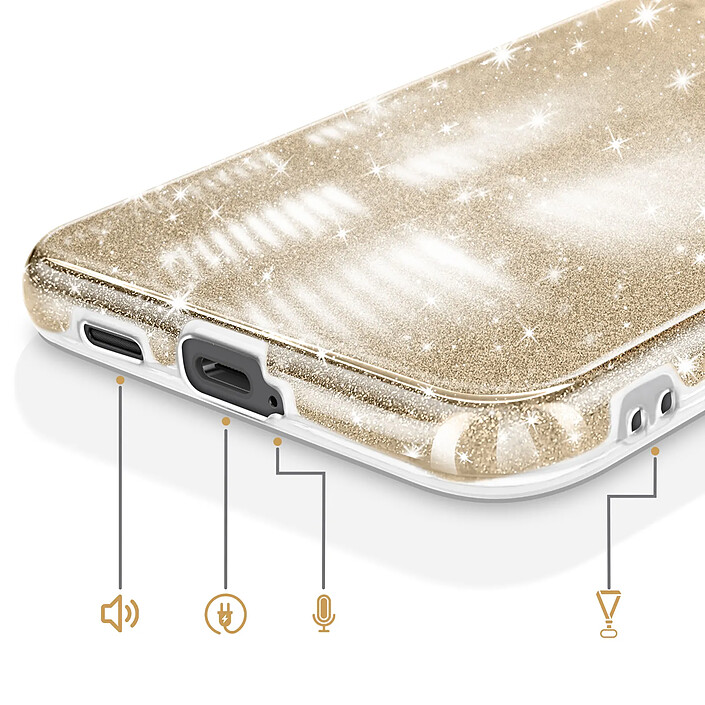 Acheter Avizar Coque pour Galaxy A57 Édition Glitter avec Bord Caméra Surélevé