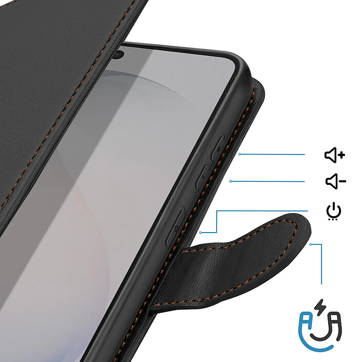 Avis Avizar Étui Portefeuille pour Galaxy S26 Ultra avec Dragonne et Fonction Support Vidéo Noir