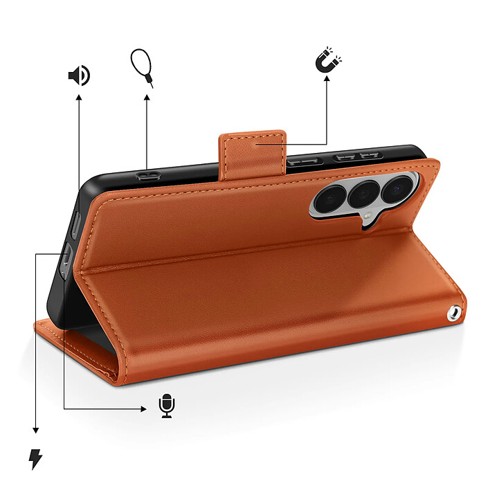 Acheter Avizar Étui Portefeuille pour Galaxy S26 Effet Cuir Cousu avec Dragonne