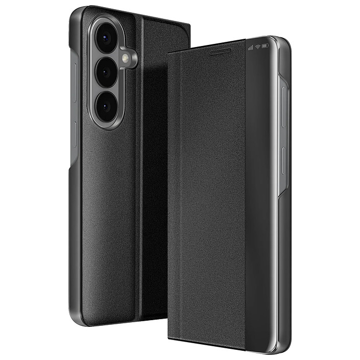 Avizar Étui Clapet pour Galaxy S26 Conception Bi-matière Ultra Fin avec Support Vidéo Noir